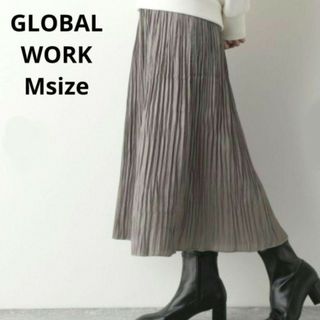 グローバルワーク(GLOBAL WORK)のGLOBAL WORK☆シャイニープリーツスカート Mサイズ(ロングスカート)