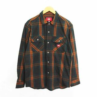 ディッキーズ(Dickies)のディッキーズ 3478-6072 ワークシャツ 長袖 チェック L ブラウン系(シャツ)