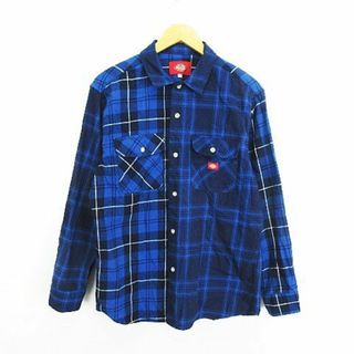 ディッキーズ(Dickies)のディッキーズ ワークシャツ ネルシャツ 長袖 チェック コットン L ネイビー(シャツ)