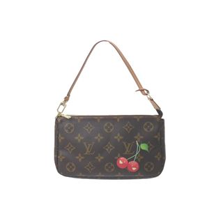 ルイヴィトン(LOUIS VUITTON)のLOUIS VUITTON ルイヴィトン ポシェット アクセソワール ブラウン モノグラム チェリー 村上隆 M95008 美品 中古 61224(ポーチ)