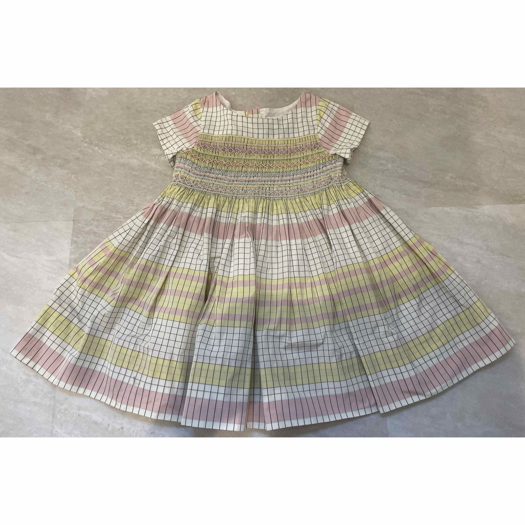 Bonpoint(ボンポワン)のボンポワン　デュセス　4a タフタ　チェック キッズ/ベビー/マタニティのキッズ服女の子用(90cm~)(ワンピース)の商品写真