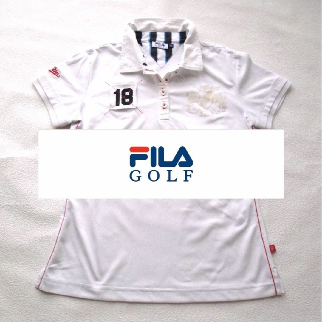 FILA(フィラ)の【送料込】◆FILA GOLF◆ ホワイト ポロシャツ Mサイズ スポーツ/アウトドアのゴルフ(ウエア)の商品写真