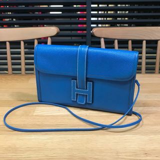 エルメス(Hermes)の美品 エルメス ヴィンテージ ポシェットジジェ 激レア ブルー クシュベル(ショルダーバッグ)