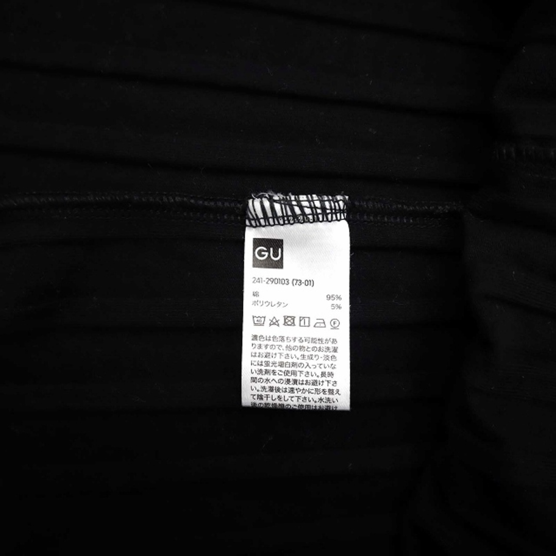 GU(ジーユー)のジーユー GU 241-290103 ワイドリブT 5分袖 トップス 黒 M レディースのトップス(その他)の商品写真