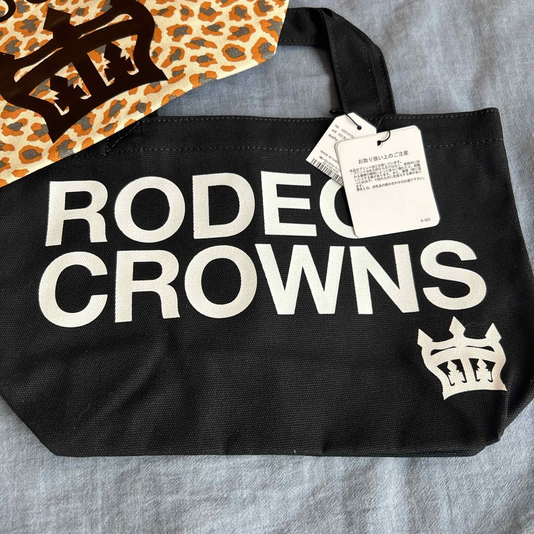 RODEO CROWNS WIDE BOWL(ロデオクラウンズワイドボウル)の【新品タグ付】ロデオ★ミニトートバッグ 2枚セット レディースのバッグ(トートバッグ)の商品写真