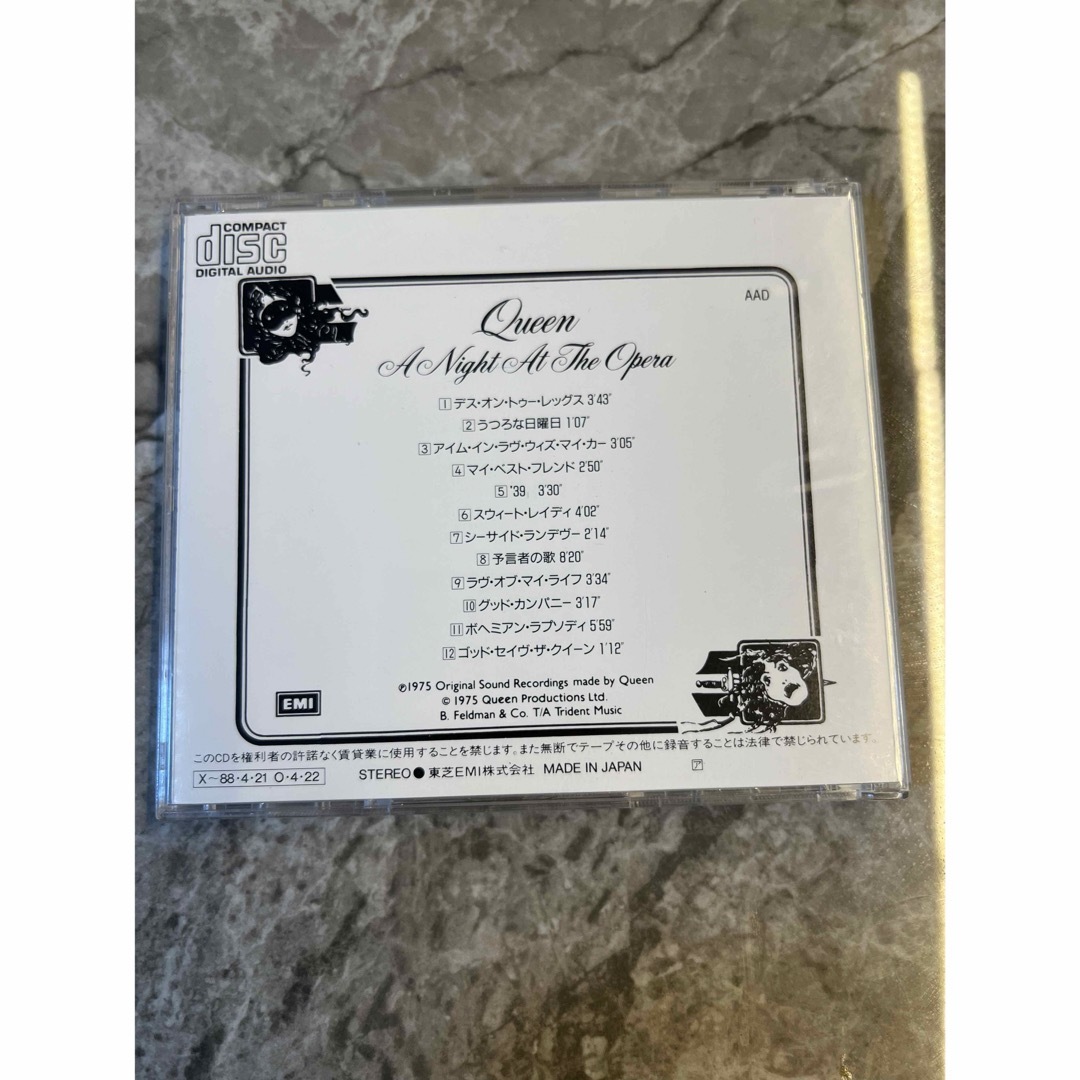 Queen CD A NIGHT AT THE OPERA  クイーン　結婚式 エンタメ/ホビーのCD(ポップス/ロック(洋楽))の商品写真