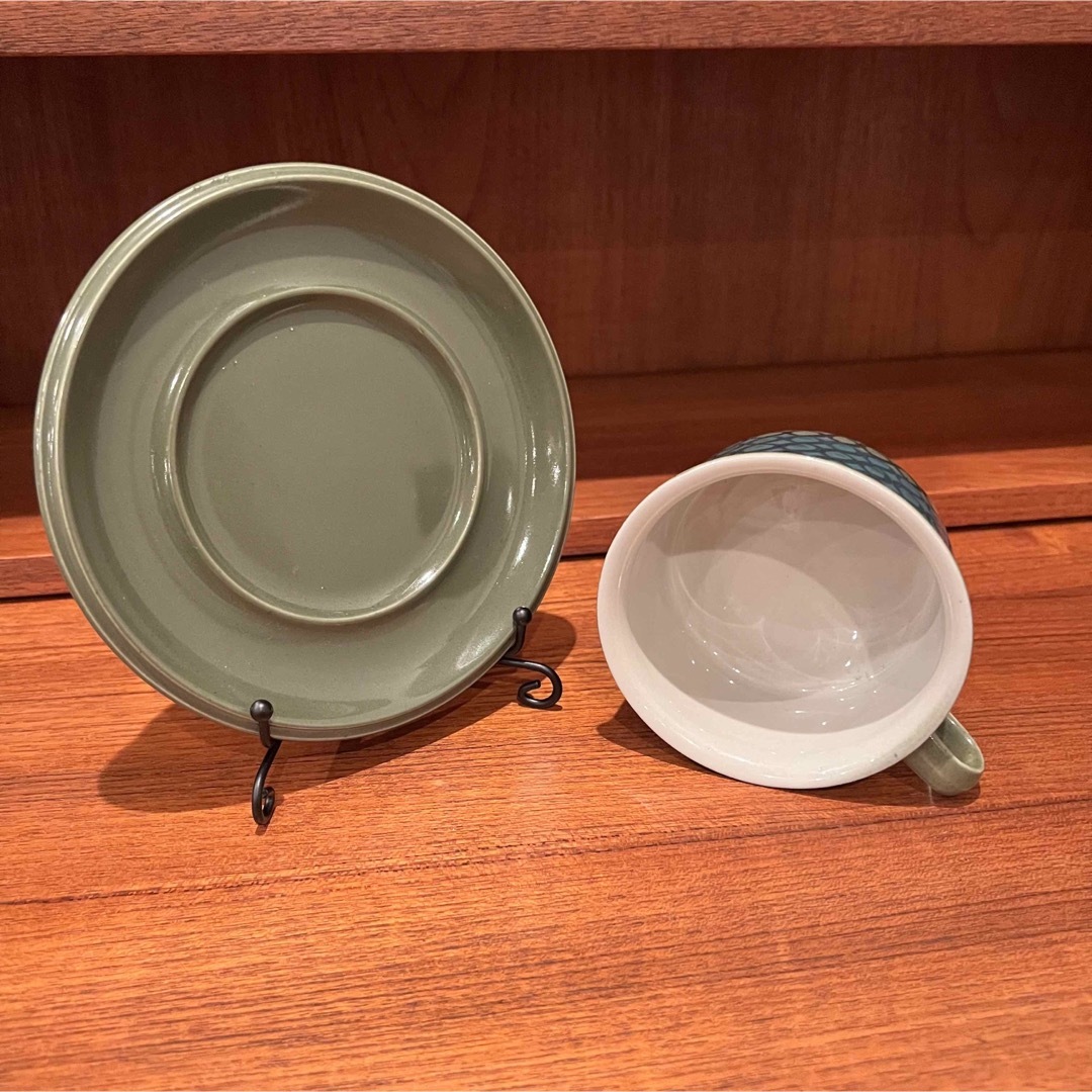 ARABIA(アラビア)の【希少かつ美品】HLA - olive green ドット柄/ ARABIA インテリア/住まい/日用品のキッチン/食器(グラス/カップ)の商品写真