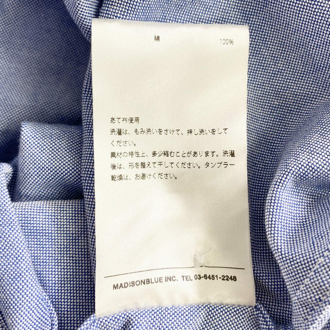 MADISONBLUE(マディソンブルー)の23c16 MADISONBLUE マディソンブルー 日本製 MB181-5030 丸襟 ノースリーブシャツ ハンプトン シャンブレー ラウンドカラー 00 XSサイズ ブルー コットン MADE IN JAPAN レディースのトップス(シャツ/ブラウス(半袖/袖なし))の商品写真