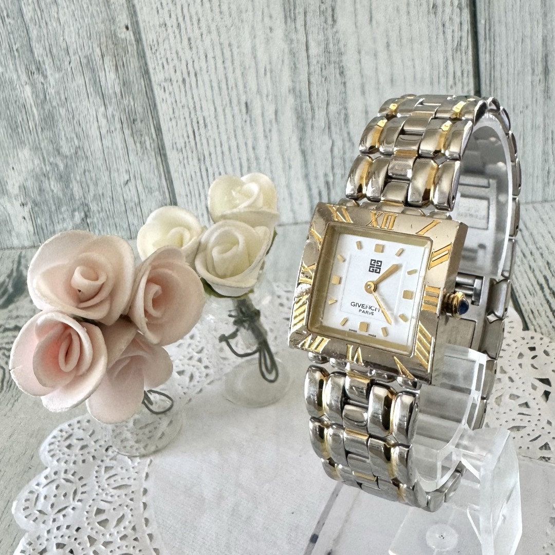 GIVENCHY(ジバンシィ)の【動作OK】GIVENCHY ジバンシー 腕時計 シルバー スクエア コンビ レディースのファッション小物(腕時計)の商品写真