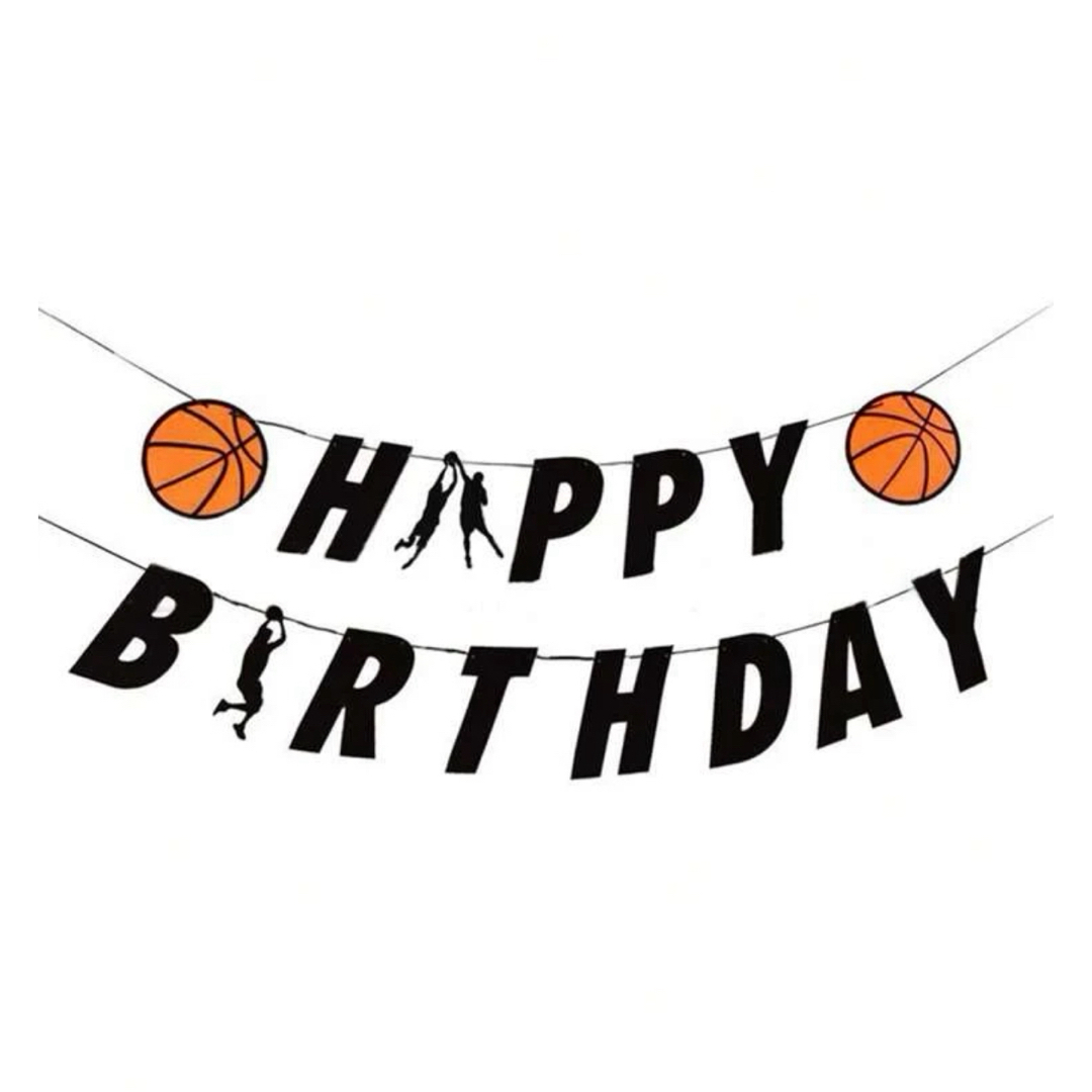 誕生日ガーランド　HAPPY BIRTHDAY バスケ バスケットボール 部活 ハンドメイドのパーティー(ガーランド)の商品写真