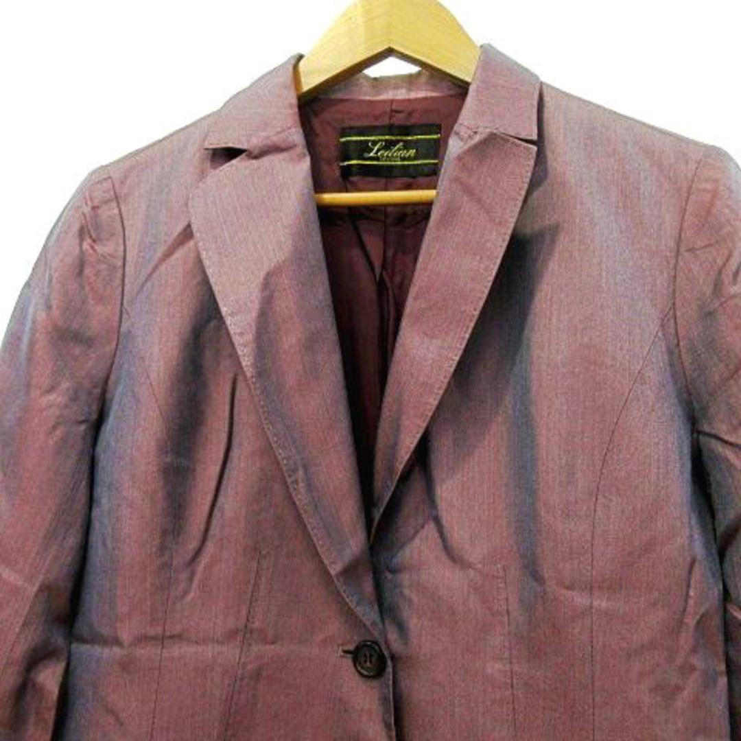leilian(レリアン)のレリアン シルク テーラード ジャケット 玉虫色 9 パープル IBO49 レディースのジャケット/アウター(その他)の商品写真