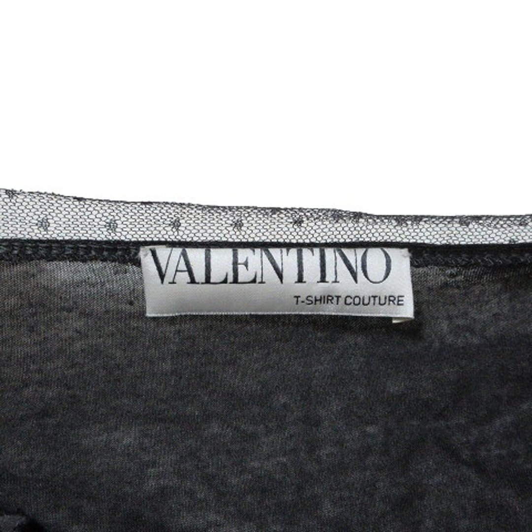 VALENTINO(ヴァレンティノ)のヴァレンティノ ヴァレンチノ  T-SHIRT COUTURE カットソー 黒 レディースのトップス(カットソー(半袖/袖なし))の商品写真