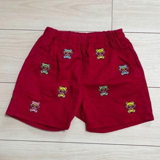 ヒステリックミニ(HYSTERIC MINI)のテディ刺繍ハーパン赤(パンツ/スパッツ)