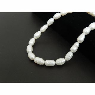 パール(pearl)の【管NI0308】白蝶 南洋 オーバルバロック パール ネックレス SILVER(ネックレス)