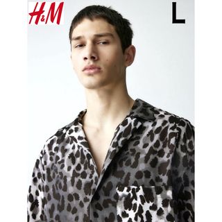 エイチアンドエム(H&M)の新品 H&M レオパード シャツ 半袖 豹柄 L(シャツ)
