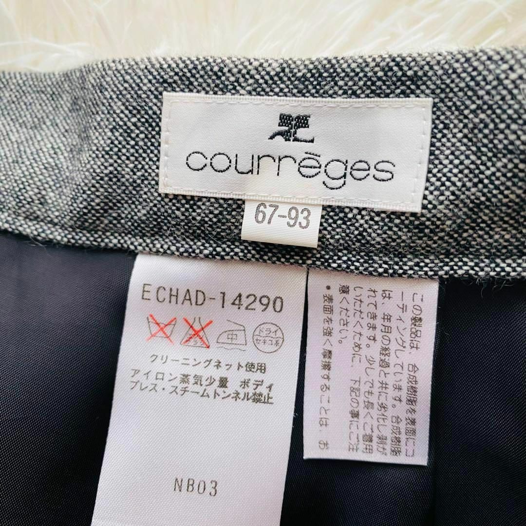 Courreges(クレージュ)の極美品 クレージュ アンゴラ混 異素材レザー スカート セットアップ 日本製 レディースのフォーマル/ドレス(スーツ)の商品写真