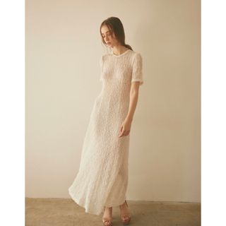 Verybrain - VD-237 Lace Round Neck Long Dress