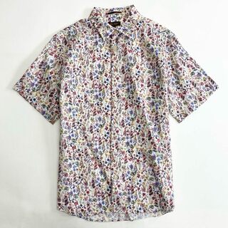 ポールスミス(Paul Smith)の23c16 Paul Smith COLLECTION ポールスミスコレクション 日本製 花柄 半袖シャツ ショートスリーブ Sサイズ マルチカラー リネン100％ 麻 MADE IN JAPAN(シャツ)