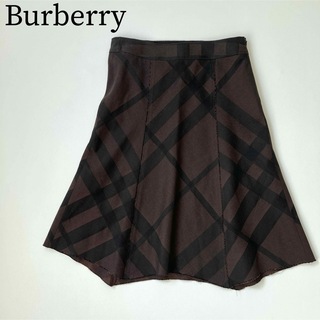 バーバリー(BURBERRY)の美品　Burberry バーバリー　ロングスカート　チェック　ブラウン(ロングスカート)
