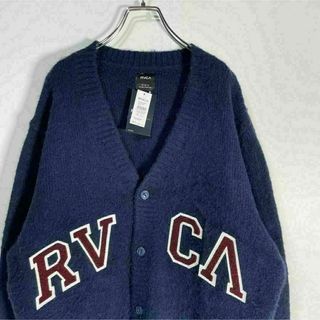 ルーカ(RVCA)の新品 RVCA ルーカ ロゴ ニット カーディガン ネイビー メンズ f77(カーディガン)