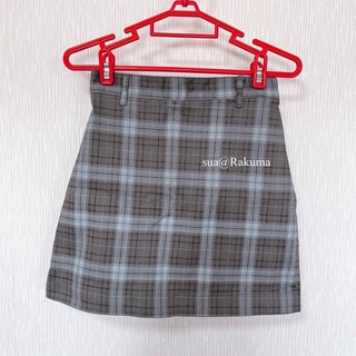 エイチアンドエム(H&M)のH&M 韓国 グレー チェック柄 台形 Aライン スカート 新品未使用 (ミニスカート)
