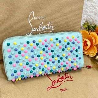 クリスチャンルブタン(Christian Louboutin)のクリスチャンルブタン　長財布 パネトーネ マルチカラー スパイク ブルー(財布)