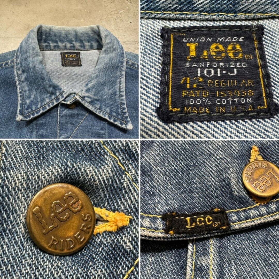 Lee(リー)の60's 101-J デニムジャケット 黒タグ MR無 USA製 メンズのジャケット/アウター(Gジャン/デニムジャケット)の商品写真