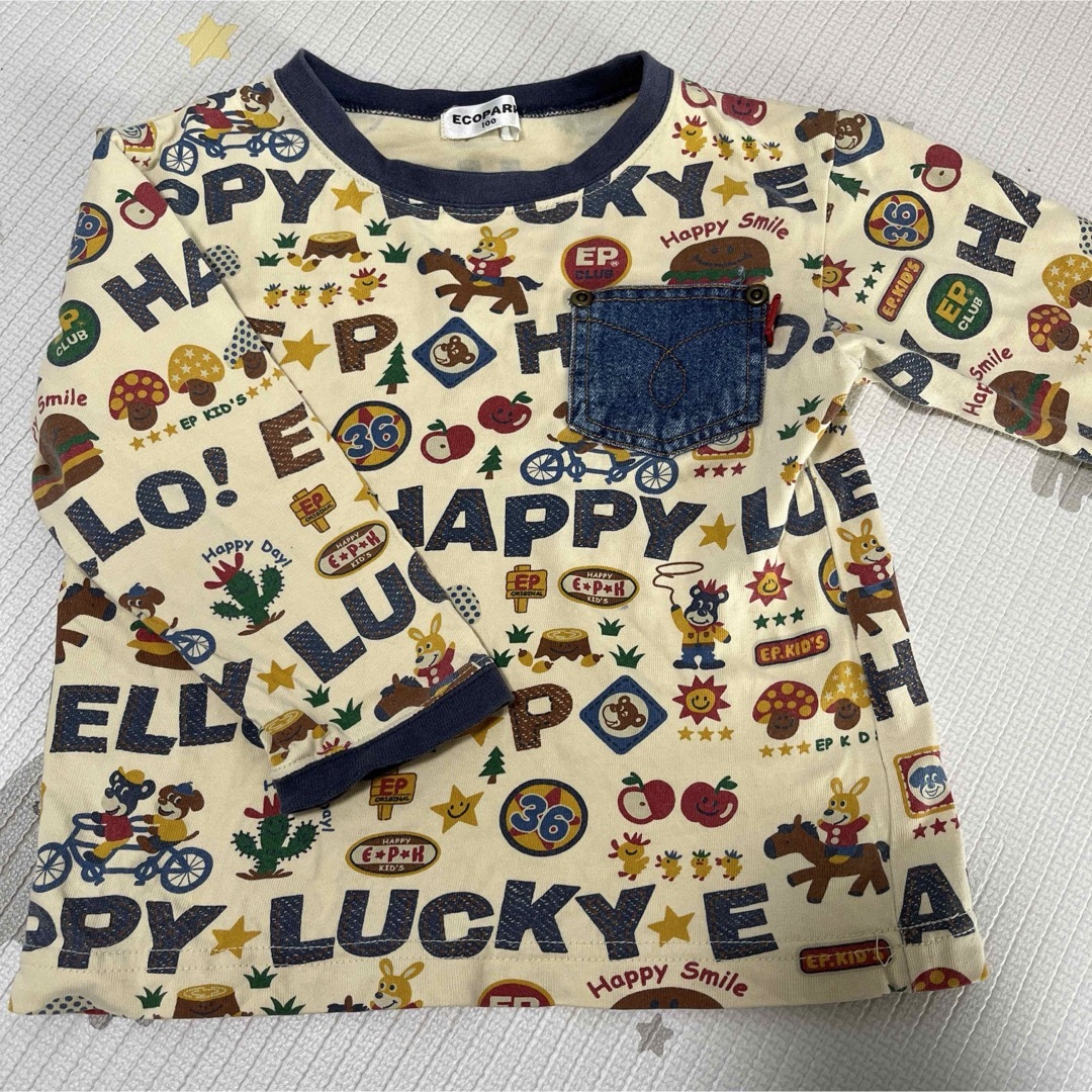 100センチ　ロンT  3枚セット キッズ/ベビー/マタニティのキッズ服男の子用(90cm~)(Tシャツ/カットソー)の商品写真