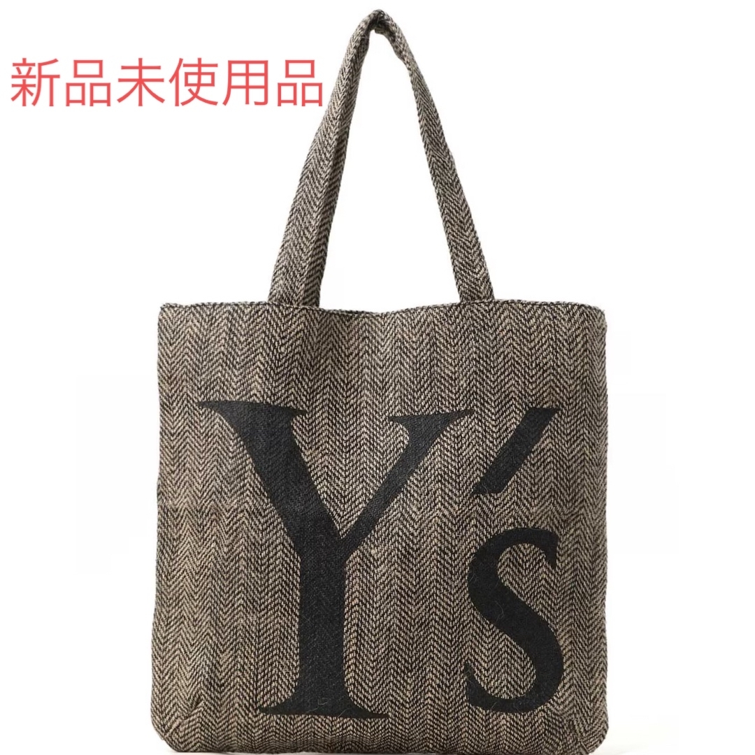 Y's(ワイズ)のJUTE HERRINGBONE BIG LOGO TOTE BAG レディースのバッグ(トートバッグ)の商品写真