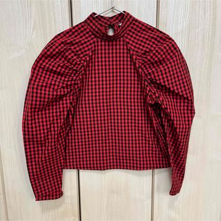エイチアンドエム(H&M)のH&M レディース　XS チェック　シャツ　ボリューム袖(シャツ/ブラウス(長袖/七分))