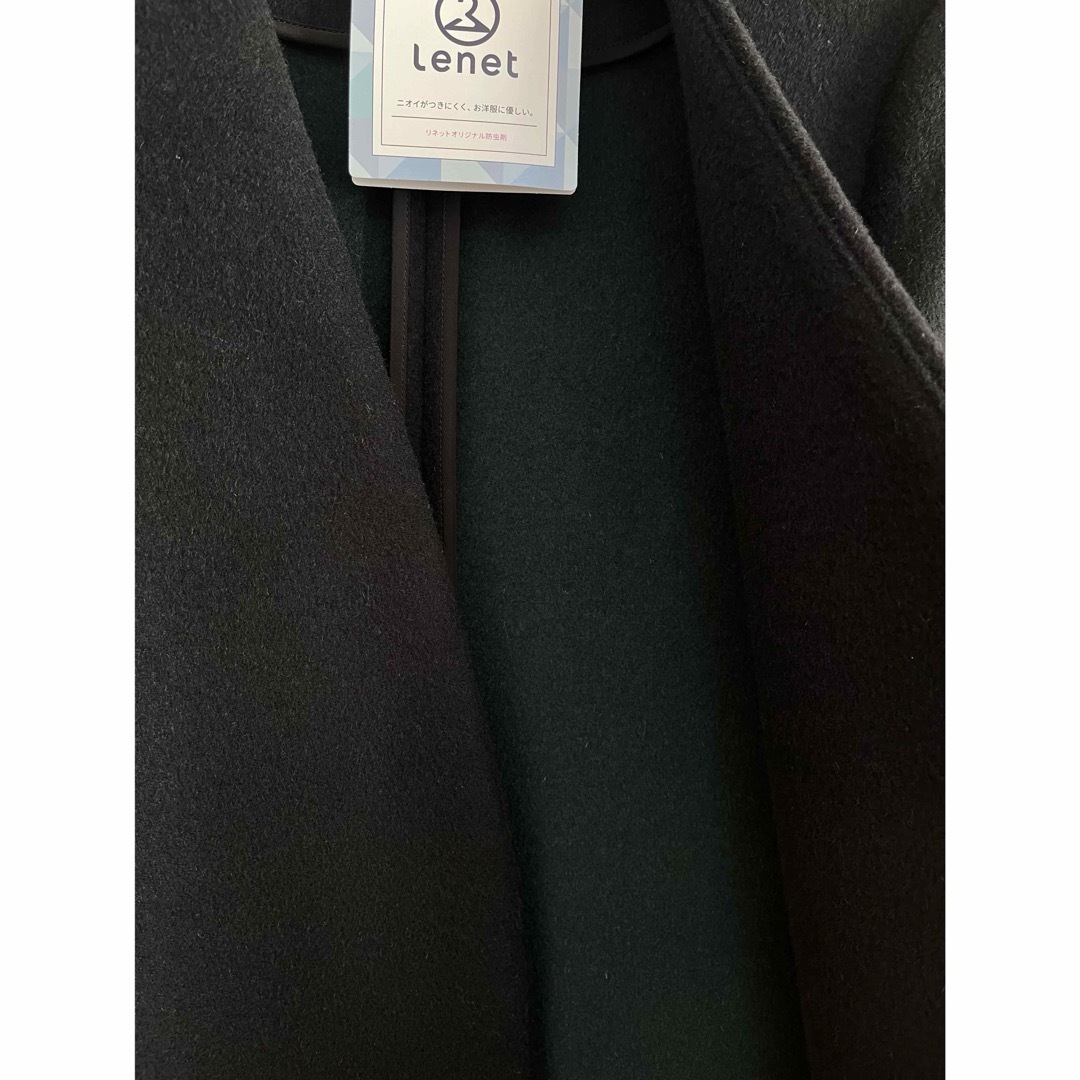 ENFOLD(エンフォルド)のENFOLD ウールリバー　セットイン　ノーカラーコート レディースのジャケット/アウター(ロングコート)の商品写真