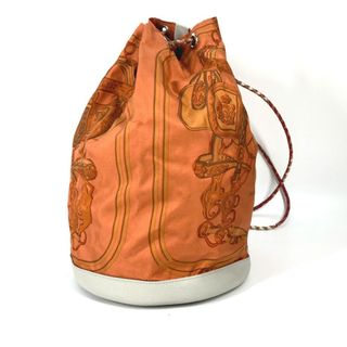 エルメス(Hermes)のエルメス HERMES ソワクール22  brides de gala 肩掛け 巾着 カバン ショルダーバッグ シルク オレンジ(ショルダーバッグ)