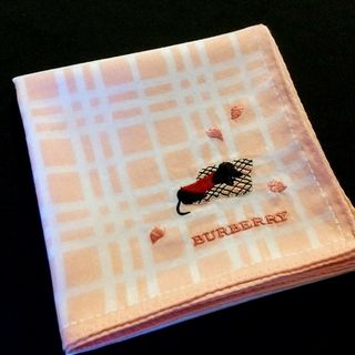 バーバリー(BURBERRY)のBURBERRY ハンカチ ダックスフント 刺繍(ハンカチ)