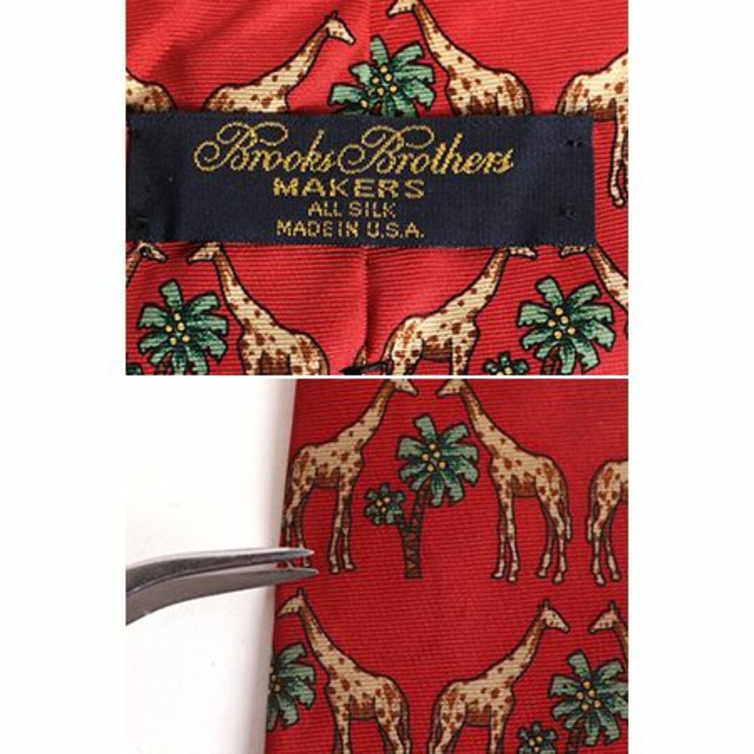 Brooks Brothers(ブルックスブラザース)の90s USA製 100% シルク ブルックスブラザーズ メイカーズ ネクタイ / オールド BROOKS BROTHERS MAKERS カジュアル ブランド 総柄 サファリ メンズのファッション小物(ネクタイ)の商品写真