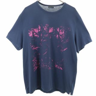 ラッドミュージシャン(LAD MUSICIAN)のラッドミュージシャン 日本製 プリント 半袖 Tシャツ 46 ネイビー LAD MUSICIAN メンズ 古着 【240316】 メール便可(Tシャツ/カットソー(半袖/袖なし))