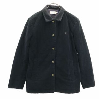 フレッドペリー(FRED PERRY)のフレッドペリー ロゴ刺繍 キルティングジャケット M ブラック系 FRED PERRY ワンポイント レディース 古着 【240316】(その他)