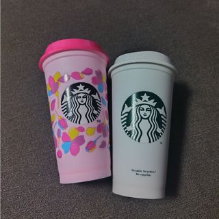 スターバックスコーヒー(Starbucks Coffee)のスターバックス リユーザブルカップ473ml×2種類各1個ずつ(グラス/カップ)