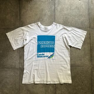 90s 企業tシャツ アメリカンエクスプレス ホワイト xl相当(Tシャツ/カットソー(半袖/袖なし))