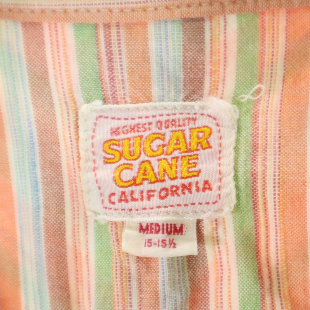 Sugar Cane(シュガーケーン)のシュガーケーン 東洋エンタープライズ ストライプ柄 半袖 ウエスタンシャツ M オレンジ系 SUGAR CANE メンズ 古着 【240316】 メール便可 メンズのトップス(シャツ)の商品写真