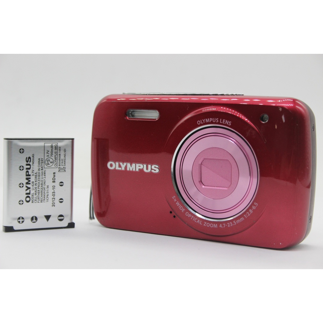 【返品保証】 オリンパス Olympus VH-210 レッド 5x Wide バッテリー付き コンパクトデジタルカメラ  s7581 スマホ/家電/カメラのカメラ(コンパクトデジタルカメラ)の商品写真