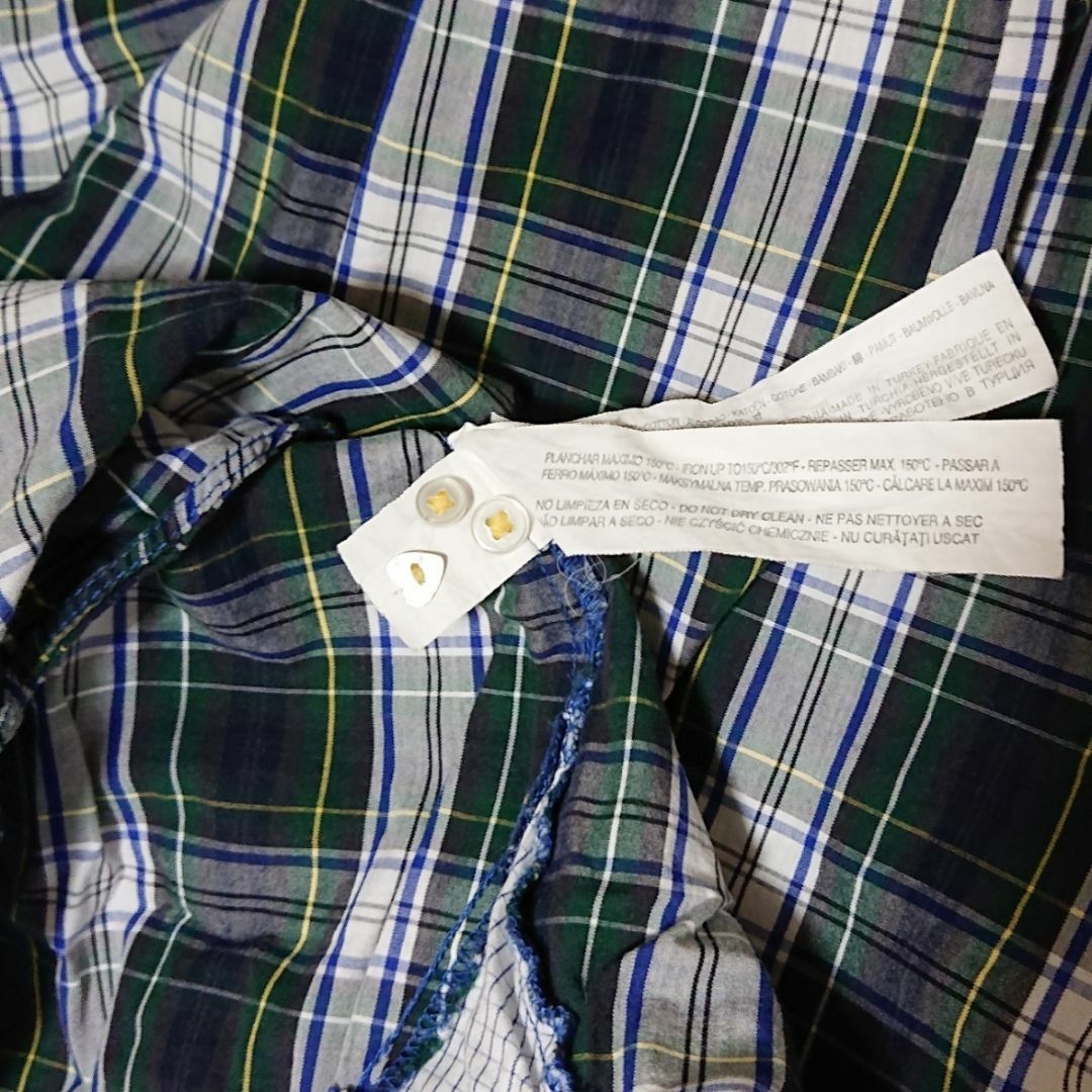ZARA(ザラ)のS　ZARA　ザラ　グリーン×ブルー系チェック　長袖ブラウス レディースのトップス(シャツ/ブラウス(長袖/七分))の商品写真