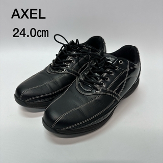 AXEL ゴルフシューズ　スニーカー　24.0 ブラック　黒(シューズ)