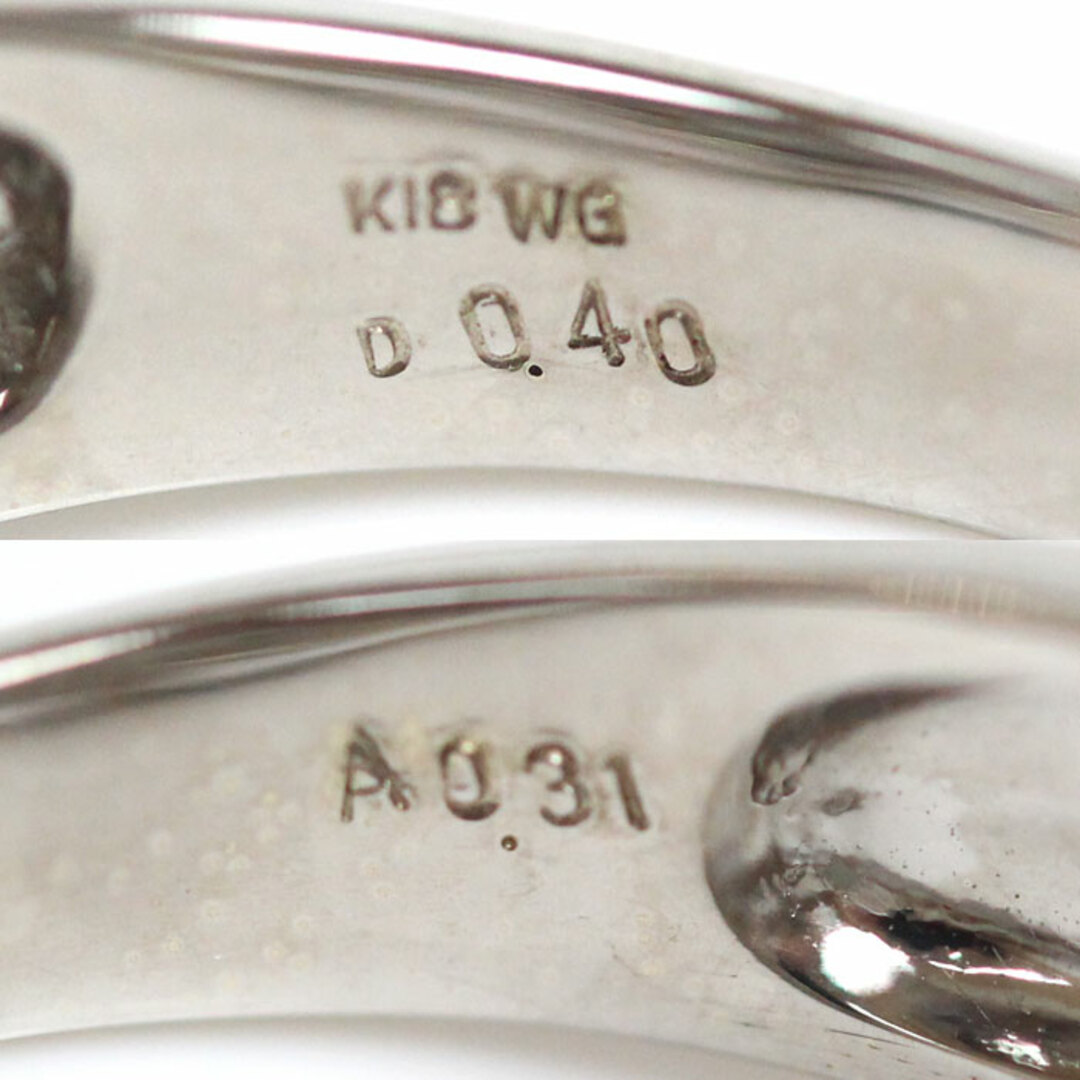 K18WG ホワイトゴールド フラワーモチーフ リング・指輪 アレキサンドライト0.31ct ダイヤモンド0.40ct 13号 5.3g レディース【中古】 レディースのアクセサリー(リング(指輪))の商品写真