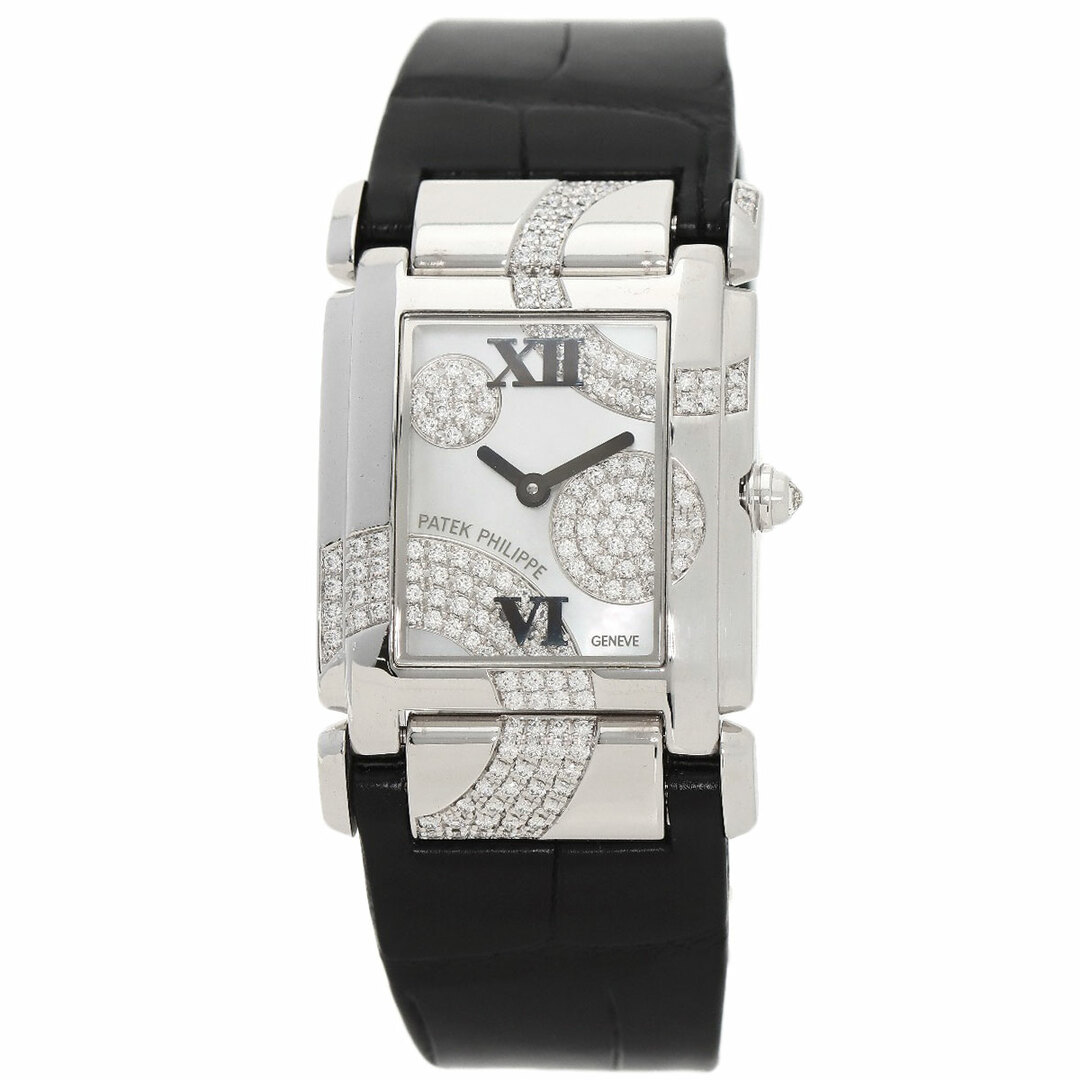 PATEK PHILIPPE(パテックフィリップ)のPATEK PHILIPPE 4914G Twenty-4 ダイヤモンド 腕時計 K18WG クロコダイル レディース レディースのファッション小物(腕時計)の商品写真