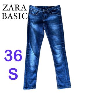 ZARA - ザラベーシックZARABASICデニムパンツ36ストレッチありSジーンズ7号