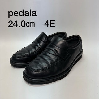Pedala（asics） - pedala ペダラ ローファー 24cm 4E ブラックEEEE 　シューズ　