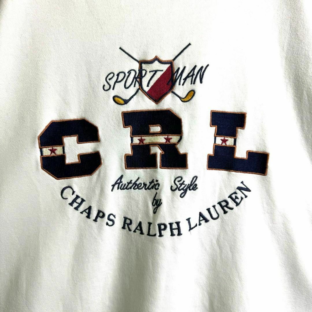 Ralph Lauren(ラルフローレン)の美品 チャップスラルフローレン スウェット 刺繍センターロゴ ホワイト XL相当 メンズのトップス(スウェット)の商品写真