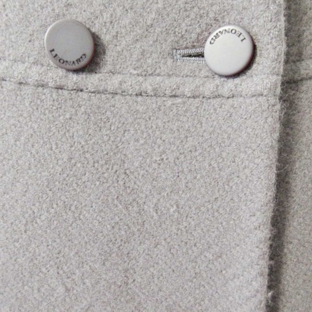 LEONARD(レオナール)のレオナール ダブル コート ジャケット ロング アンゴラ ウール混 グレー 3 レディースのジャケット/アウター(その他)の商品写真