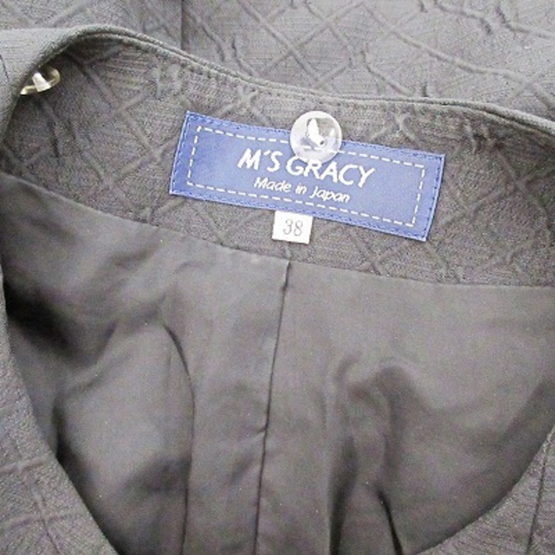 M'S GRACY(エムズグレイシー)のエムズグレイシー 18AW タック フレア ワンピース 長袖 膝丈 黒 38 レディースのワンピース(ひざ丈ワンピース)の商品写真