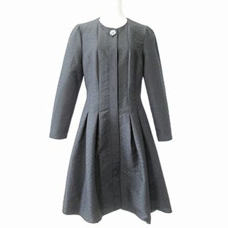 エムズグレイシー(M'S GRACY)のエムズグレイシー 18AW タック フレア ワンピース 長袖 膝丈 黒 38(ひざ丈ワンピース)